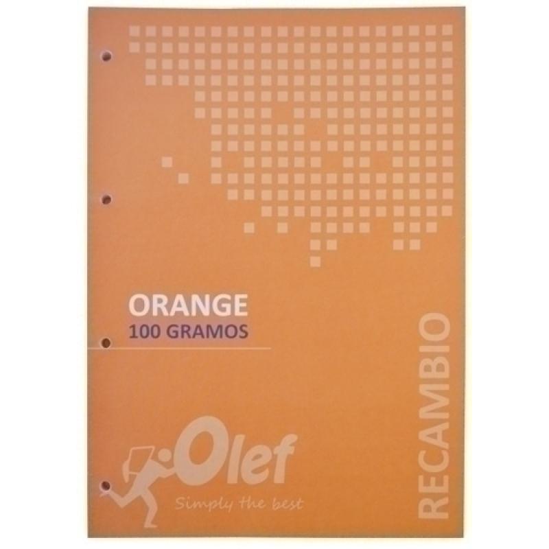 RECAMBIO OLEF A4 80h 4 TAL. CD.5 NARANJA - Pack de 5 unidades