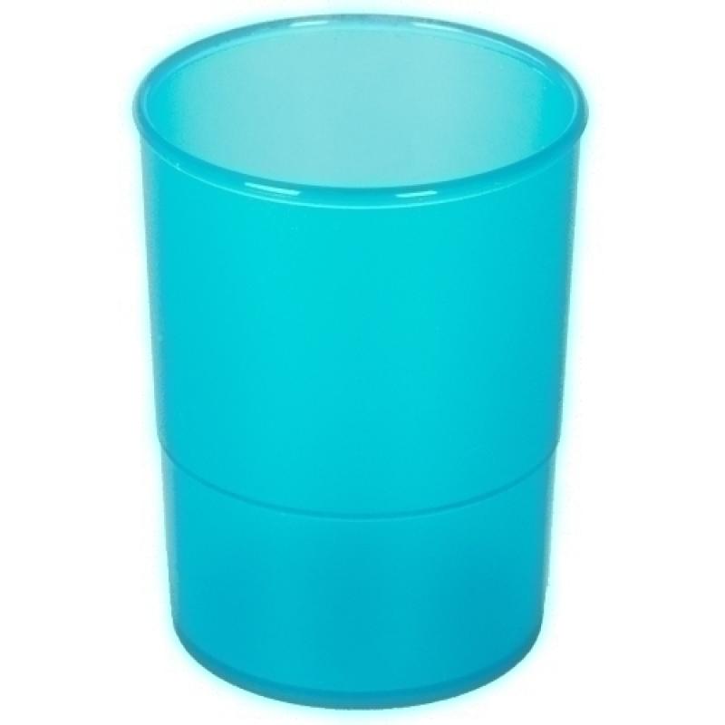 PORTA LAPICES PLASTICO REDONDO TR. AZUL