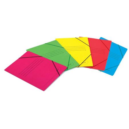 Carpeta cartón 500 gr. folio goma con solapa color amarillo 1085AM - Pack de 20 unidades