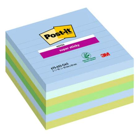 675-6SS-OAS nota autoadhesiva Plaza Azul, Verde 90 hojas Autoadhesivo