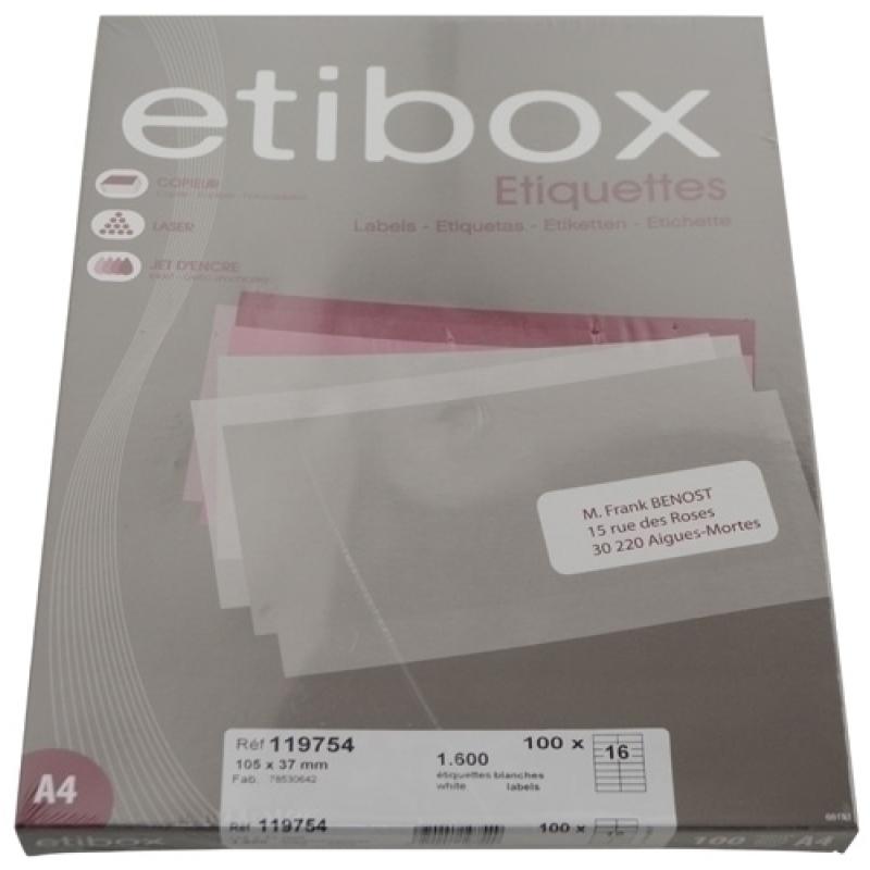 ETIQUETAS ADH.IMPR. ETIBOX A4 BLANCA CAJ