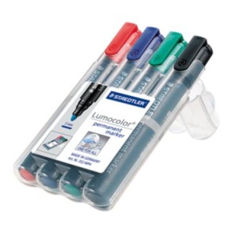 Lumocolor permanent marcador permanente Negro, Azul, Verde, Rojo - Pack 2 Unidades 352 WP4