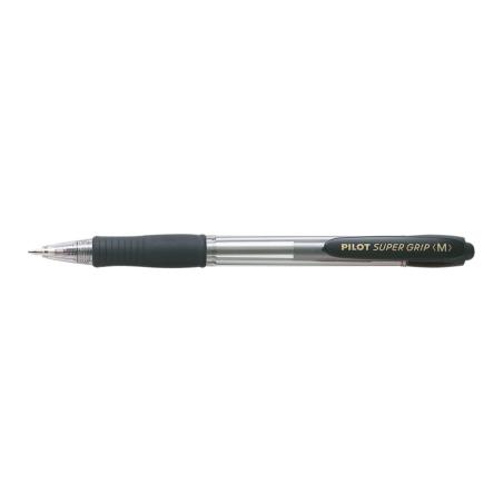 Super Grip Medium Negro Bolígrafo de punta retráctil con pulsador Medio 12 pieza(s) 2030001