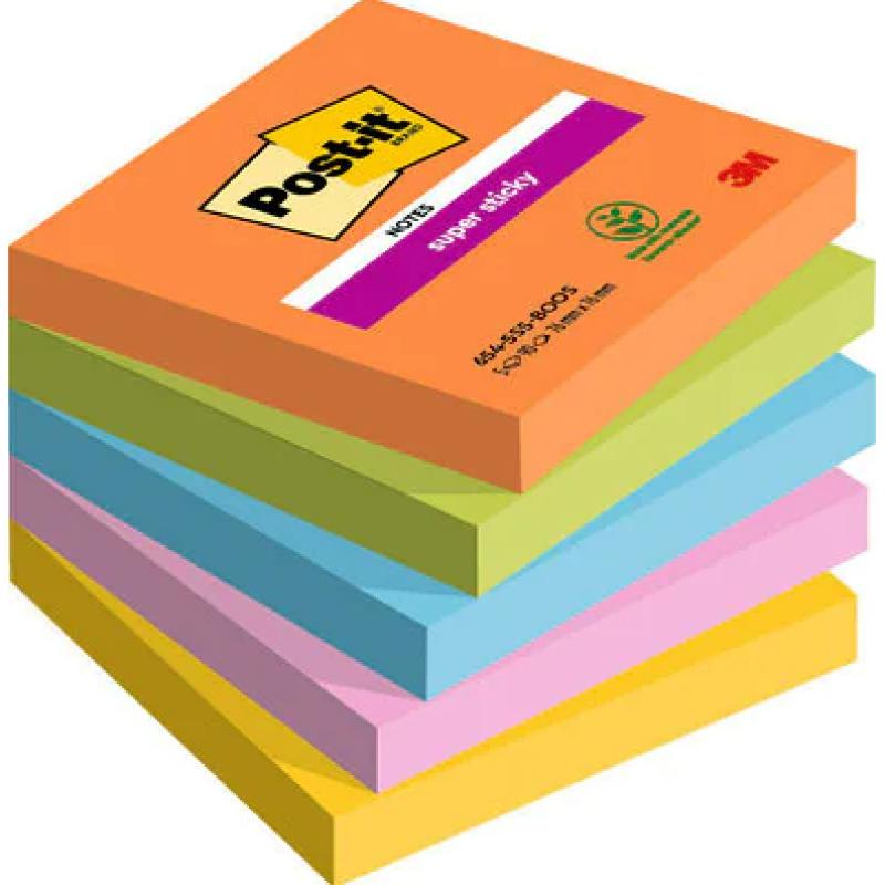 7100258933 nota autoadhesiva Plaza Azul, Verde, Naranja, Rosa, Amarillo 90 hojas Autoadhesivo