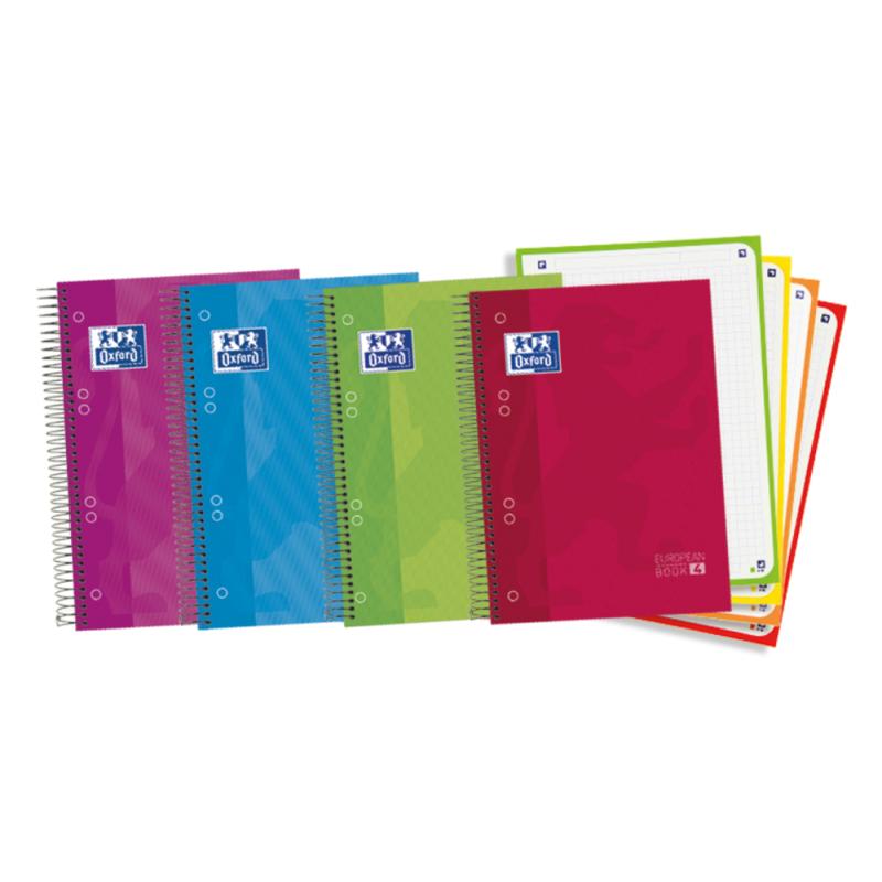 Europeanbook 4 cuaderno y block A5 120 hojas Colores surtidos - Pack 5 Unidades - 100430568