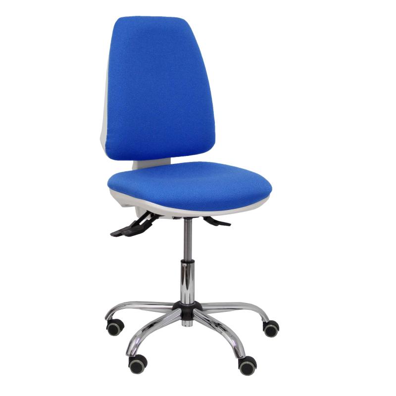 Silla Elche blanca asincro bali azul ruedas de parqué