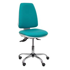 Silla Elche blanca asincro bali turquesa ruedas de parqué