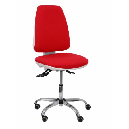 Silla Elche blanca asincro bali rojo ruedas de parqué