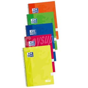 CUADERNO TAPA EXTRADURA FOLIO 80 HOJAS 4X4 COLORES SURTIDOS OXFORD 400122760 Pack 5 Unid