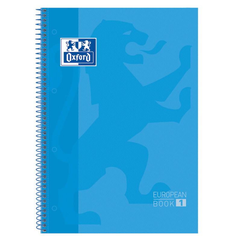 Europeanbook 1 cuaderno y block A4+ 80 hojas Azul 400028276 Pack 5 Unid