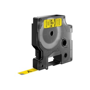 D1 - Etiquetas estándar - Negro sobre amarillo - 9mm x 7m