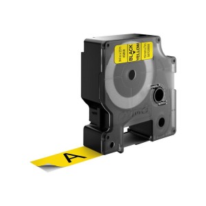 D1 - Etiquetas estándar - Negro sobre amarillo - 19mm x 7m