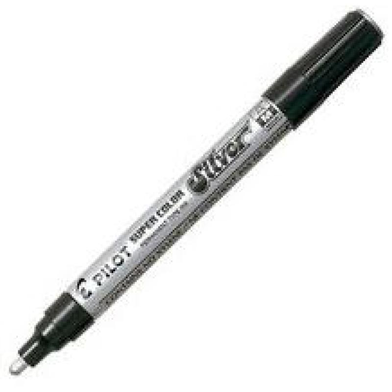 ROTULADOR PILOT SUPER COLOR SC-G-M PLATA PUNTA M - Pack de 12 unidades - SC-S-M