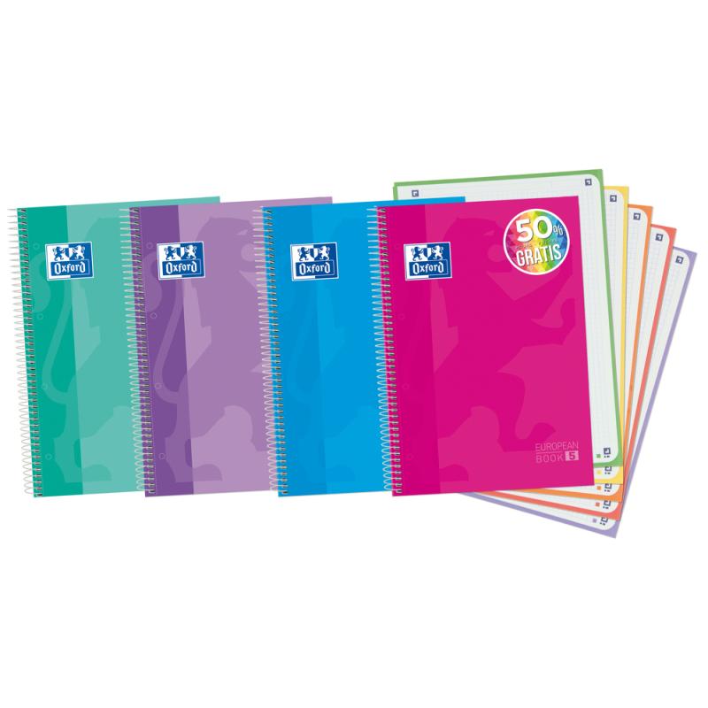 cuaderno y block A4+ 120 hojas Colores surtidos - Pack de 5 unidades - 400073042