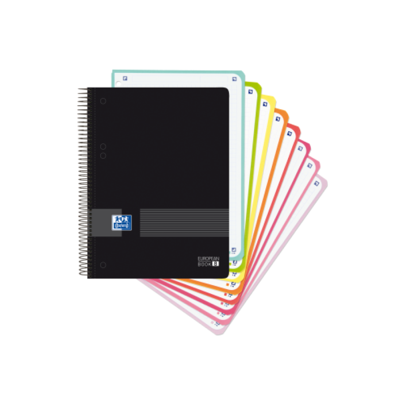 CUADERNO LIVE & GO EUROPEANBOOK 8 A5+ T.PP 160H 5X5 COLOR NEGRO OXFORD - Pack de 4 unidades - 400158957