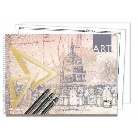 CUADERNO BLOCKS DIBUJO ART 140 GRS. FOLIO PROLONGADO 20 HOJAS 2 TALADROS LISO SIN RECUADRO PACSA - Pack de 10 Unidades -18849