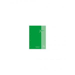 RECAMBIO XBLOCK DIN A4 TAPA CARTÓN 4 TALADROS 80 HOJAS PAPEL 90GRS. CUADRICULA 5X5 + GRECA COLOR VERDE OSC. PACSA - Pack de 5 Un