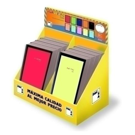 PACSA CUADERNO PLASTIPAC SERIE LUX 80H FOLIO TAPA PP COLORES VIVOS/PASTEL EXPOSITOR DE 40 SURTIDOS