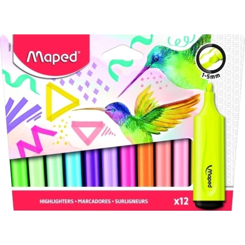 MARCADOR FLUOR MAPED SLEEVE DISTINTOS EFECTOS PACK DE 12