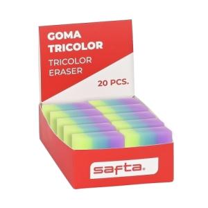 GOMA BORRAR SAFTA PVC TRICOLOR EXP.20