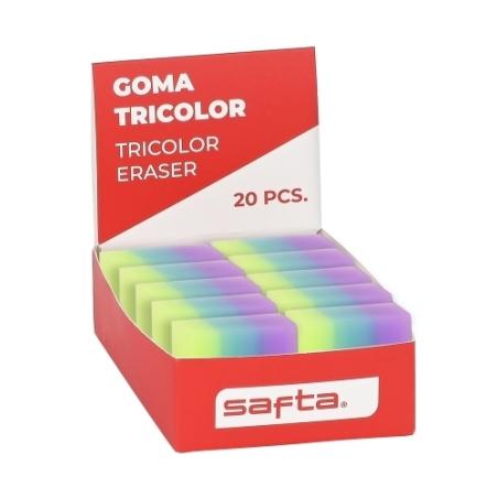 GOMA BORRAR SAFTA PVC TRICOLOR EXP.20