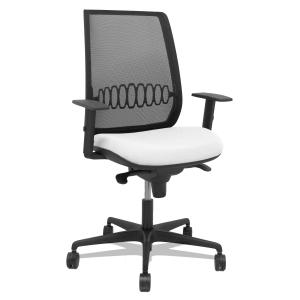 Silla Alares sincro malla negra bali blanco brazo regulable