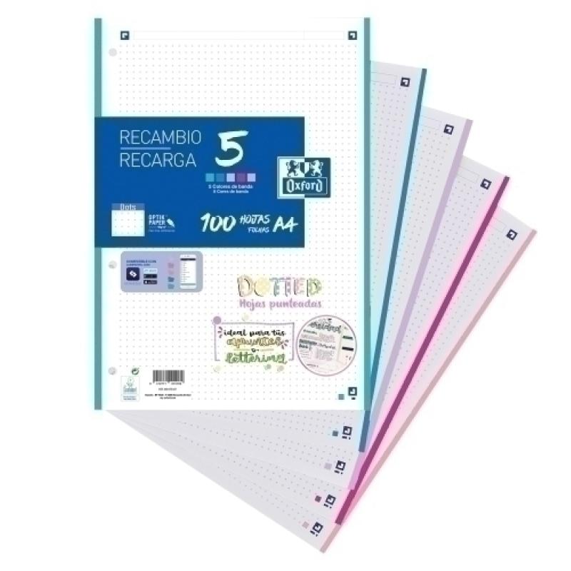 RECAMBIO OXF. A4 100h 4 TAL.DOTS - Pack de 17 unidades