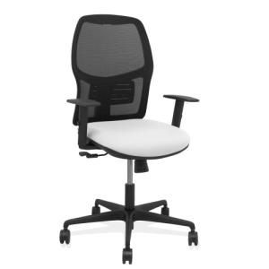 Silla Alfera sincro malla negra bali blanco brazo regulable
