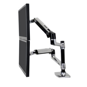 LX Series Dual Stacking Arm soporte para monitor 61 cm (24") Escritorio Plata