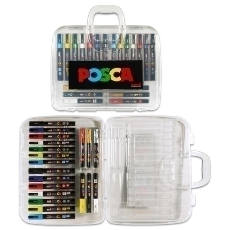 POSCA MARCADORES DE PINTURA NO PERMANENTE PUNTA CÓNICA MALETÍN 20 C/SURTIDOS