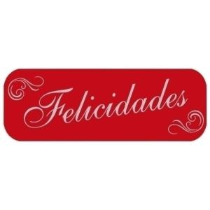 ETIQ.REG. R.250 FELICIDADES ROJO
