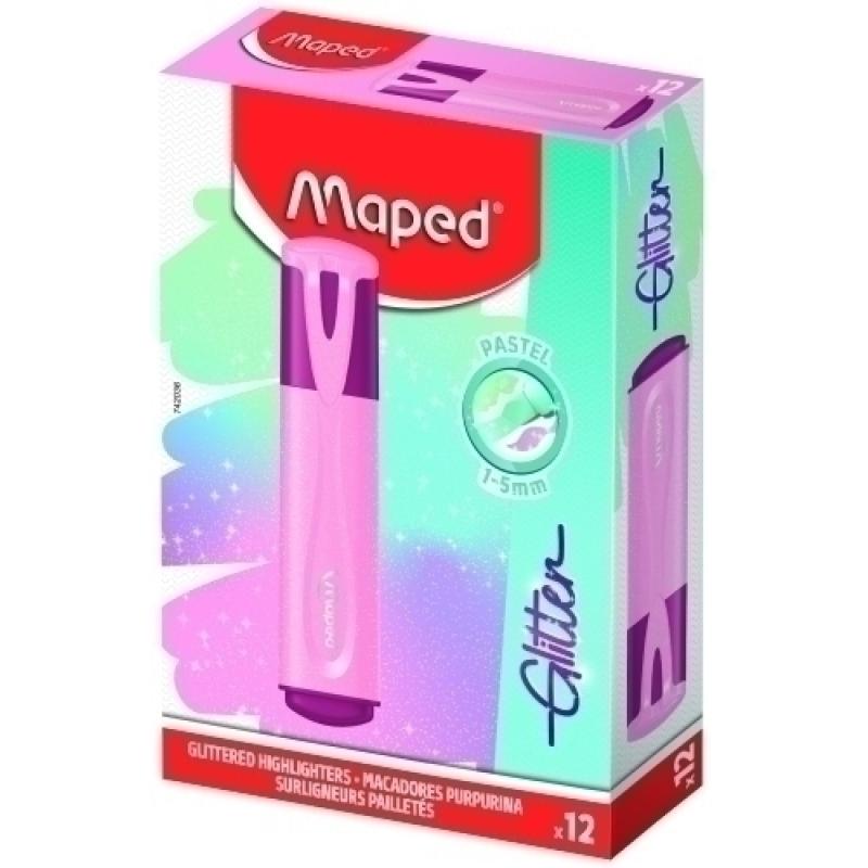 ROTUL. FLUOR MAPED GLITTER ROSA