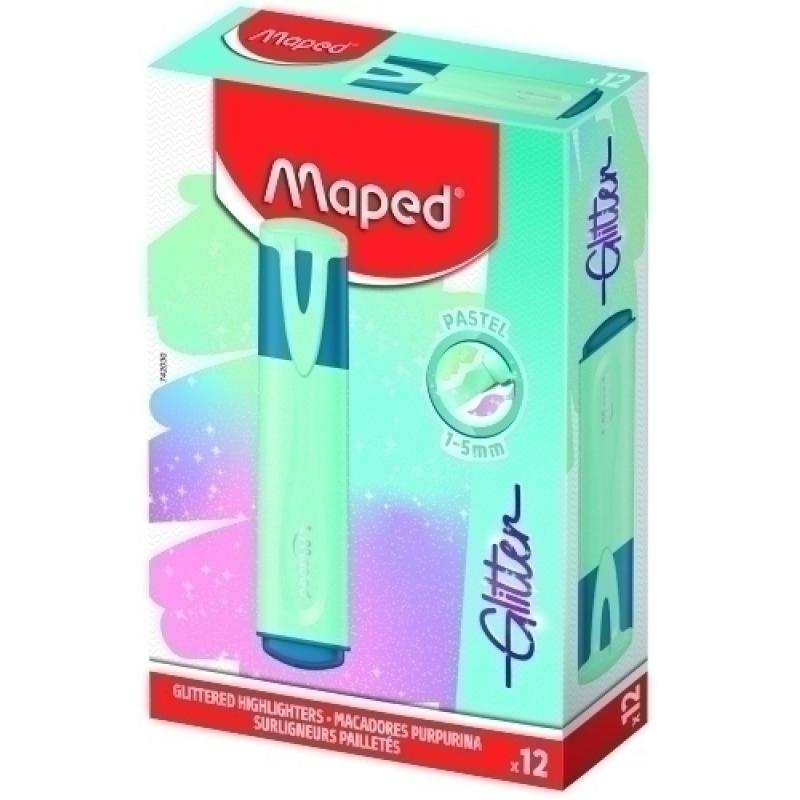 ROTUL. FLUOR MAPED GLITTER AZUL