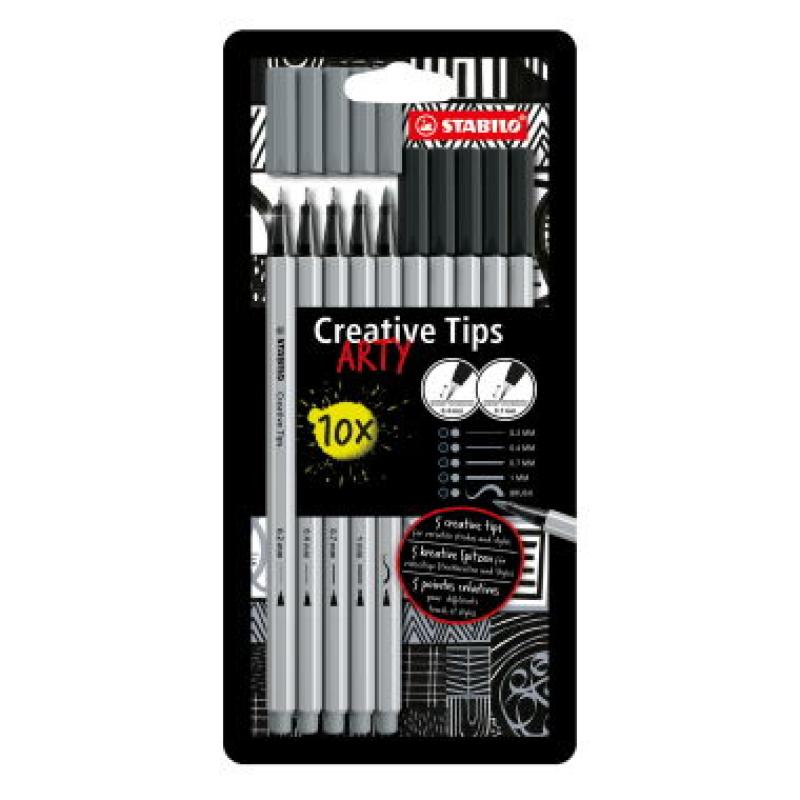 Creative Tips rotulador Negro, Gris claro 10 pieza(s)