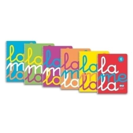 LAMELA CUADERNO ESPIRAL 80H FOLIO 90GR CUADROVÍA 4MM TAPA PP PACK 6 UD C/SURTIDOS