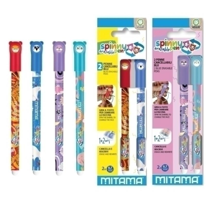 BOLIGRAFO MITAMA SPINNY BORRABLE AZUL B/