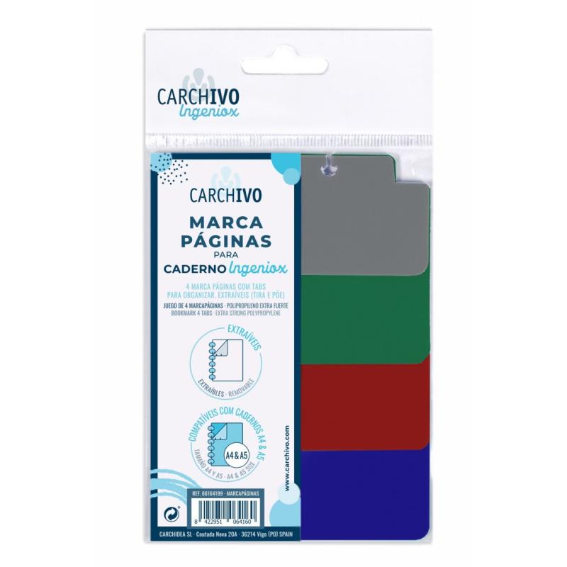 INGENIOX divisor Cartón, Polipropileno (PP) Azul, Verde, Gris, Rojo - Pack de 10 unidades 66164199