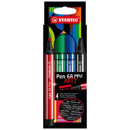 Pen 68 MAX rotulador Negro, Azul, Rojo - Pack de 6 unidades 768/04-21