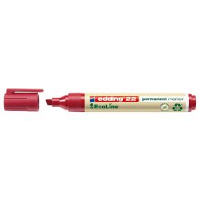 22 EcoLine marcador permanente Punta de cincel Rojo
