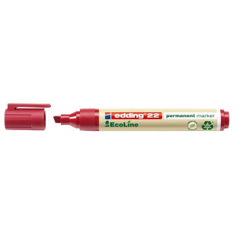 22 EcoLine marcador permanente Punta de cincel Rojo