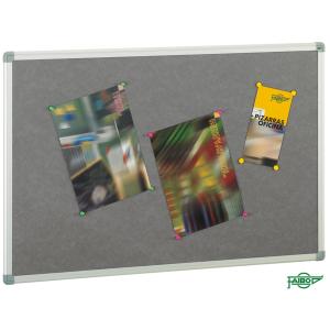 Tablero de corcho, tapizado en textil gris 90x120 cm