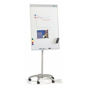 Caballete metálico blanco con ruedas 70x102 cm.