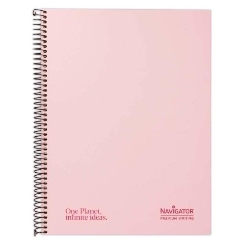 CUAD NAVIGATOR A4+ 120H 80GR 5X5 PASTEL ROSA 88463593 - Paquete de 5 unidades