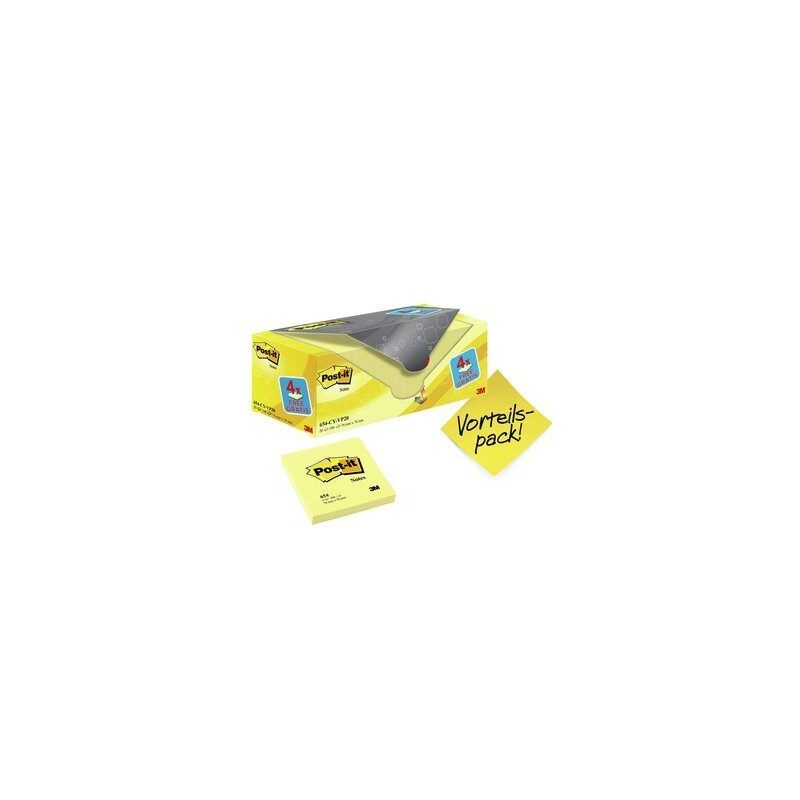 3M 654Y-20 nota autoadhesiva Plaza Amarillo 100 hojas Autoadhesivo