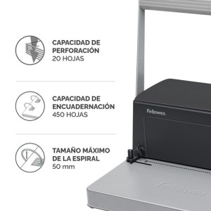 Fellowes Encuadernadora de Espiral Metálico Metal 100