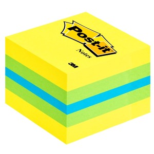 3M Post-it 2051L nota autoadhesiva Plaza Azul, Verde, Turquesa, Amarillo 400 hojas Autoadhesivo