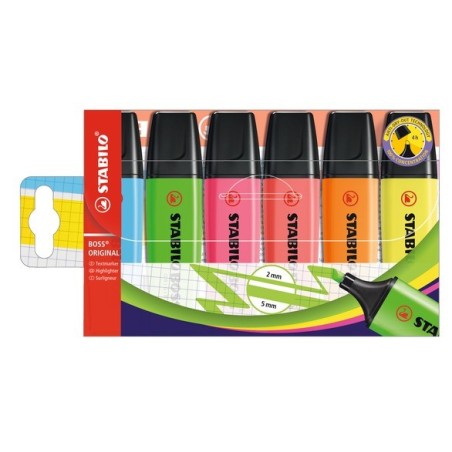 STABILO BOSS ORIGINAL marcador 6 pieza(s) Punta de cincel Multi