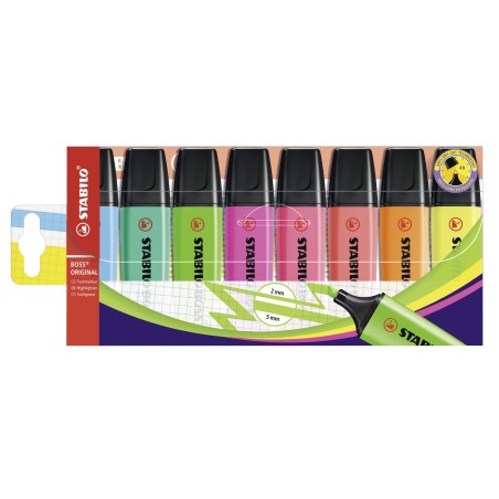 STABILO BOSS ORIGINAL marcador 8 pieza(s) Punta de cincel Multi