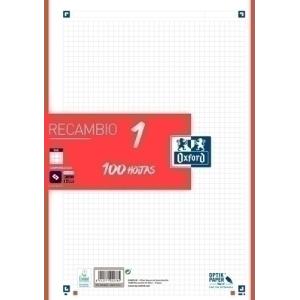 RECAMBIO OXF. A4 100h 4 TAL. CD.5 ROJO