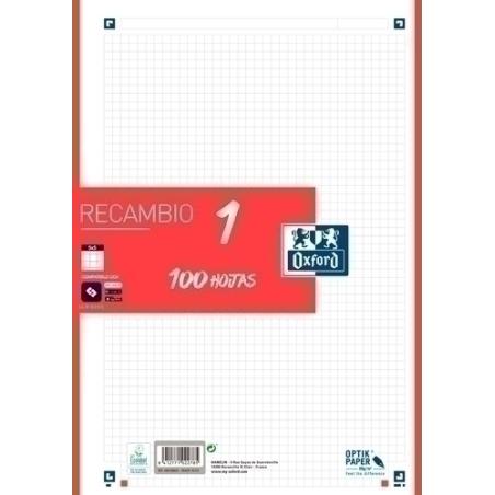 RECAMBIO OXF. A4 100h 4 TAL. CD.5 ROJO